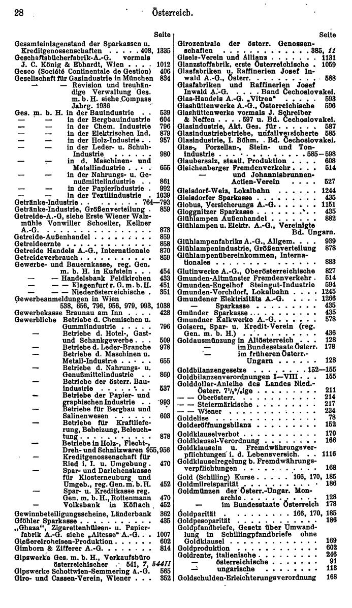 Compass. Finanzielles Jahrbuch 1938: Österreich. - Seite 32