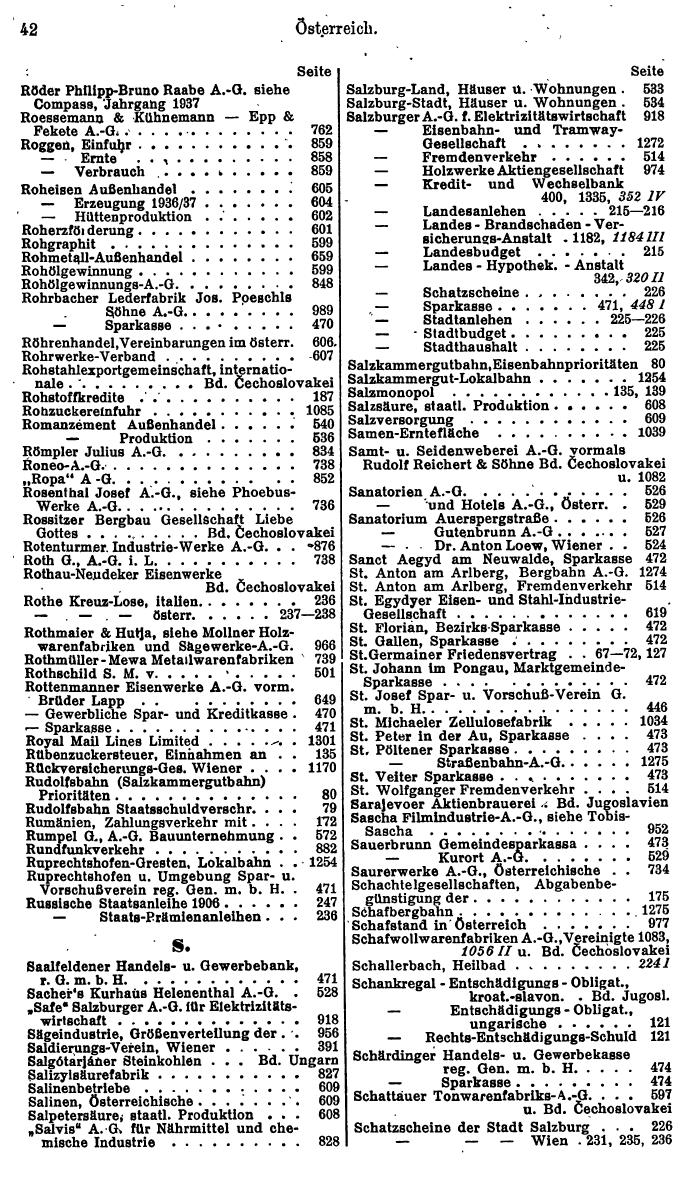 Compass. Finanzielles Jahrbuch 1938: Österreich. - Seite 46
