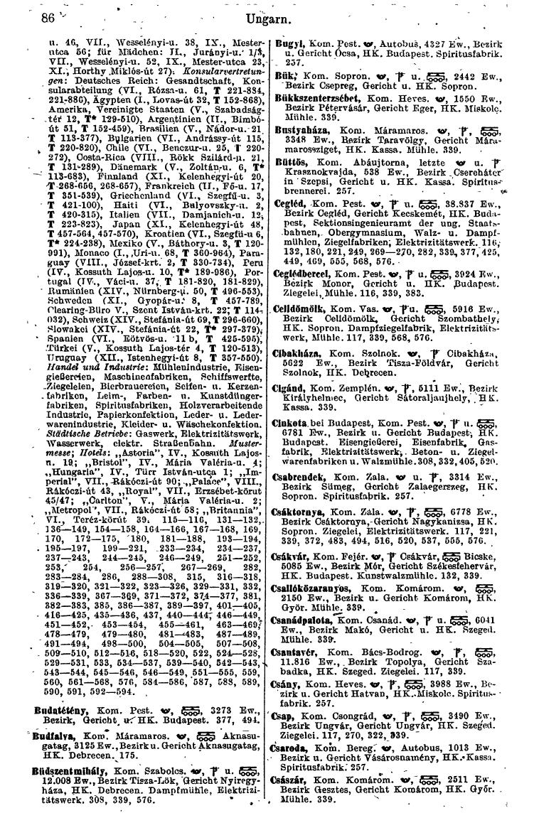 Compass. Kommerzielles Jahrbuch 1943: Ungarn. - Seite 108