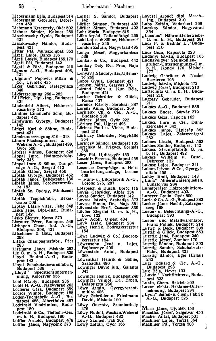 Compass. Kommerzielles Jahrbuch 1943: Ungarn. - Seite 64