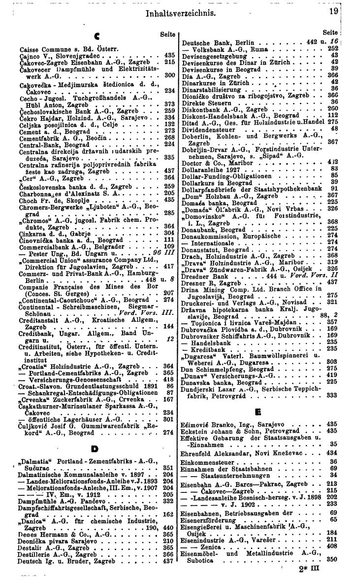 Compass. Finanzielles Jahrbuch 1939: Jugoslawien. - Seite 23