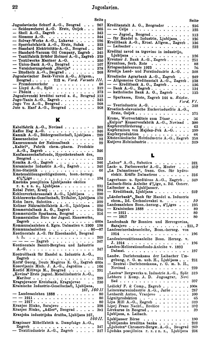 Compass. Finanzielles Jahrbuch 1938: Jugoslawien. - Seite 26