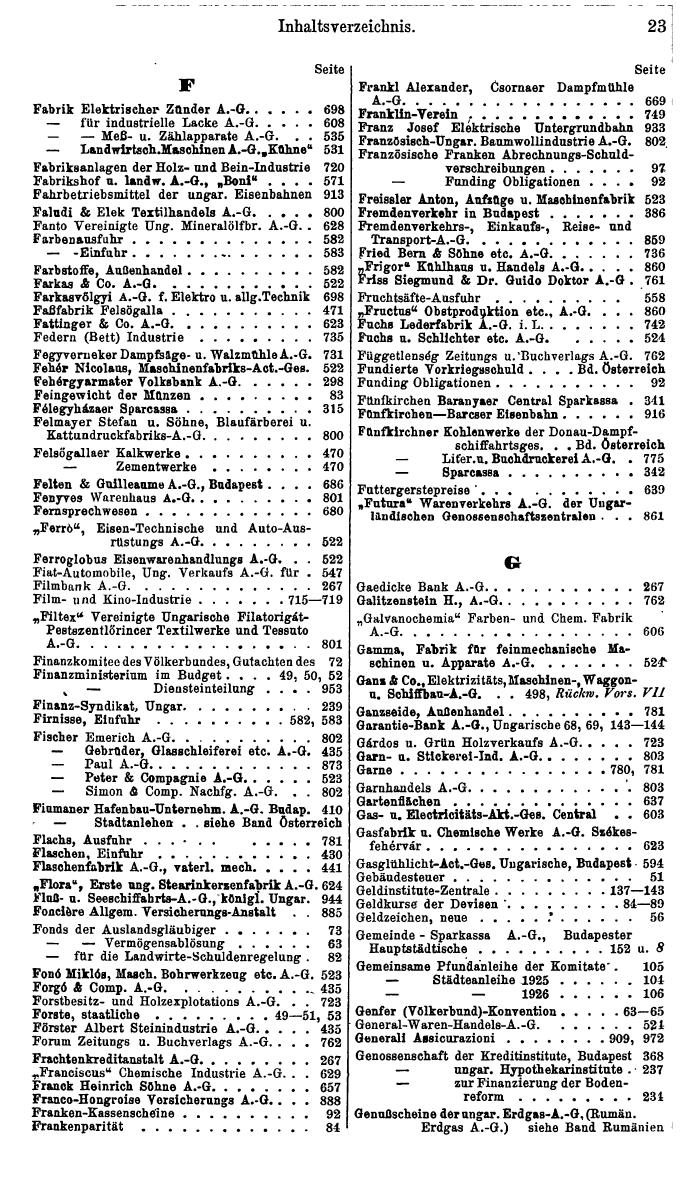 Compass. Finanzielles Jahrbuch 1937: Ungarn. - Seite 27