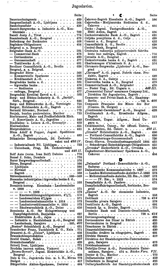 Compass. Finanzielles Jahrbuch 1937: Rumänien, Jugoslawien. - Seite 416