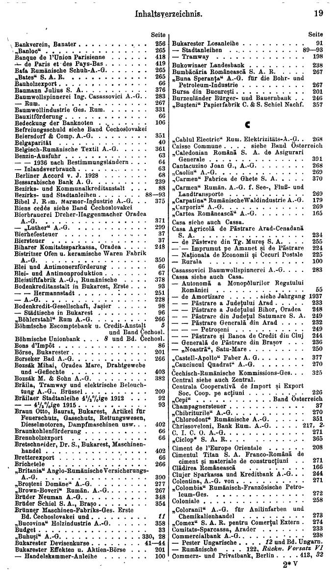 Compass. Finanzielles Jahrbuch 1938: Rumänien. - Seite 23
