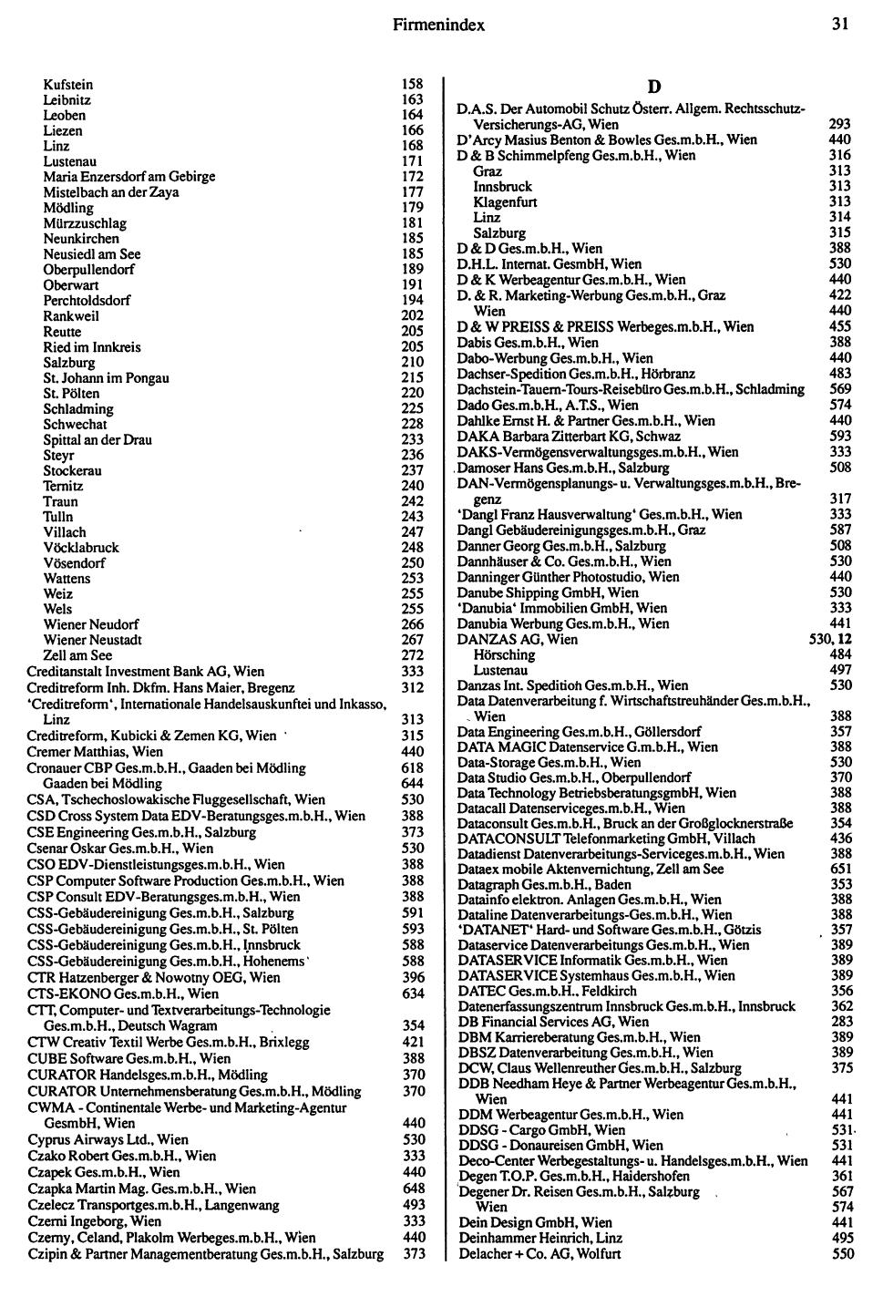 Inhaltsverzeichnis Compass 1992 - Seite 311