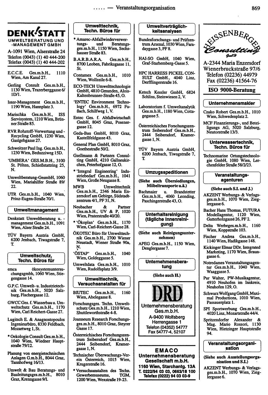 Dienstleistungs- und Behörden-Compass 1994/95 - Page 885