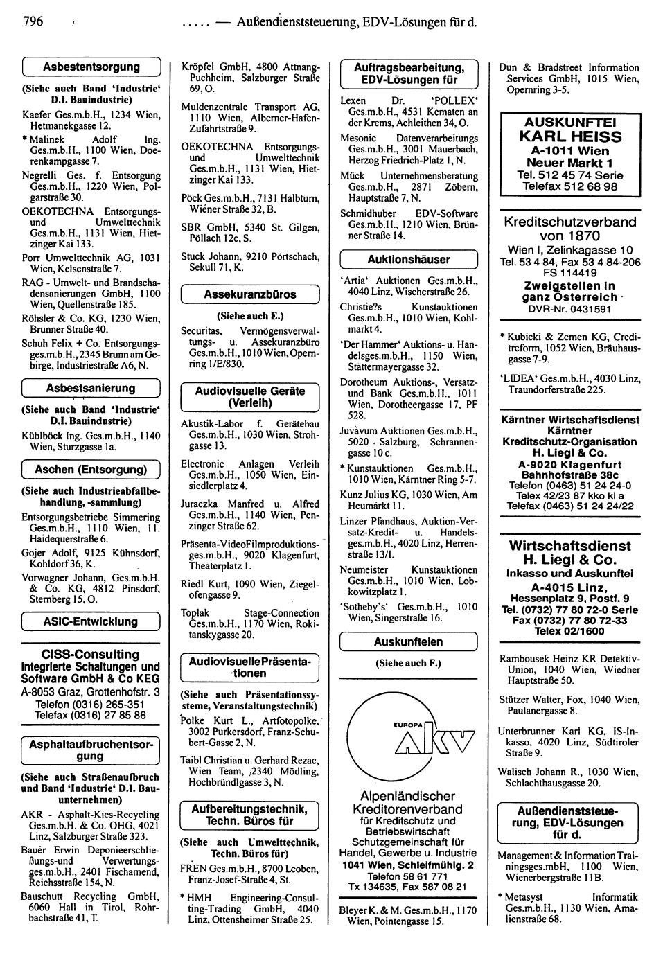 Dienstleistungs- und Behörden-Compass 1995/96 - Page 798