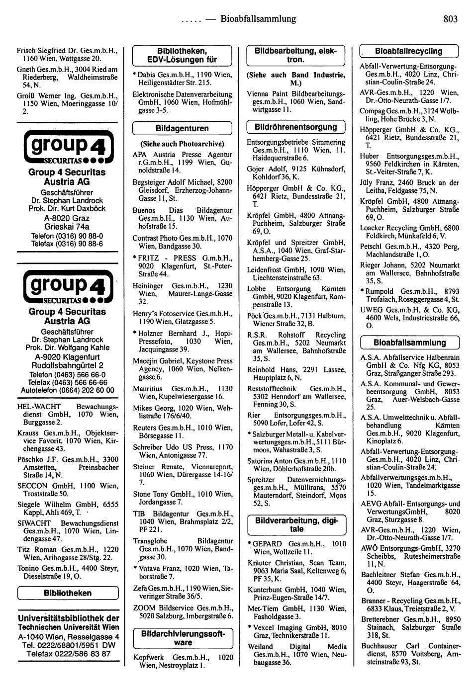 Dienstleistungs- und Behörden-Compass 1995/96 - Page 805