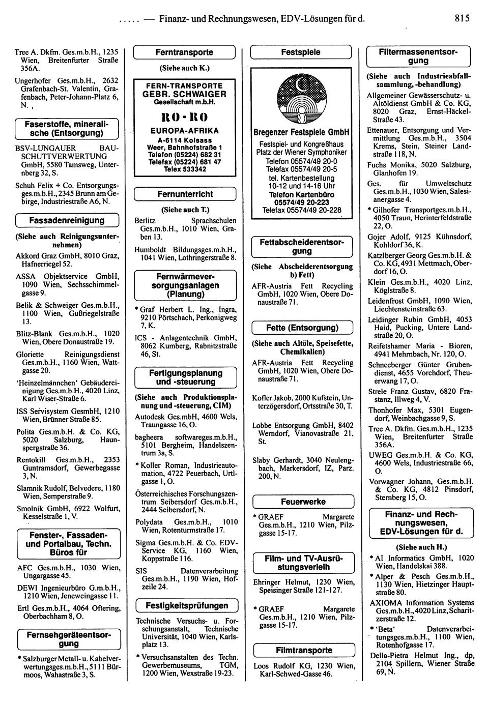 Dienstleistungs- und Behörden-Compass 1995/96 - Page 817