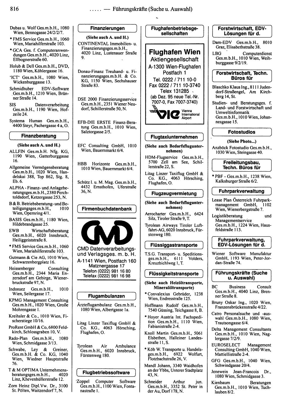 Dienstleistungs- und Behörden-Compass 1995/96 - Page 818