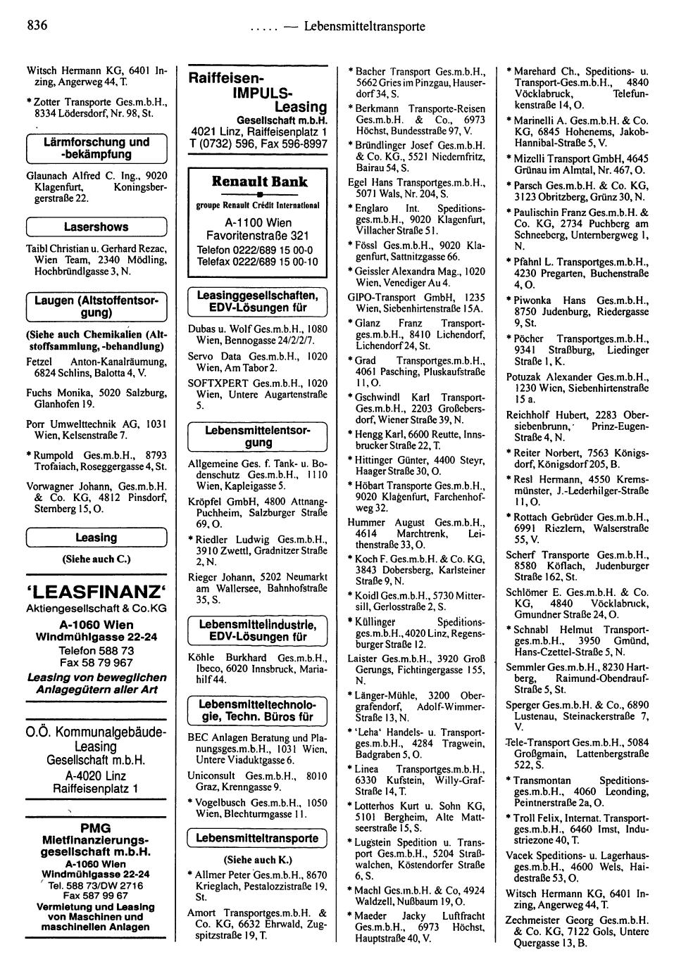 Dienstleistungs- und Behörden-Compass 1995/96 - Page 838
