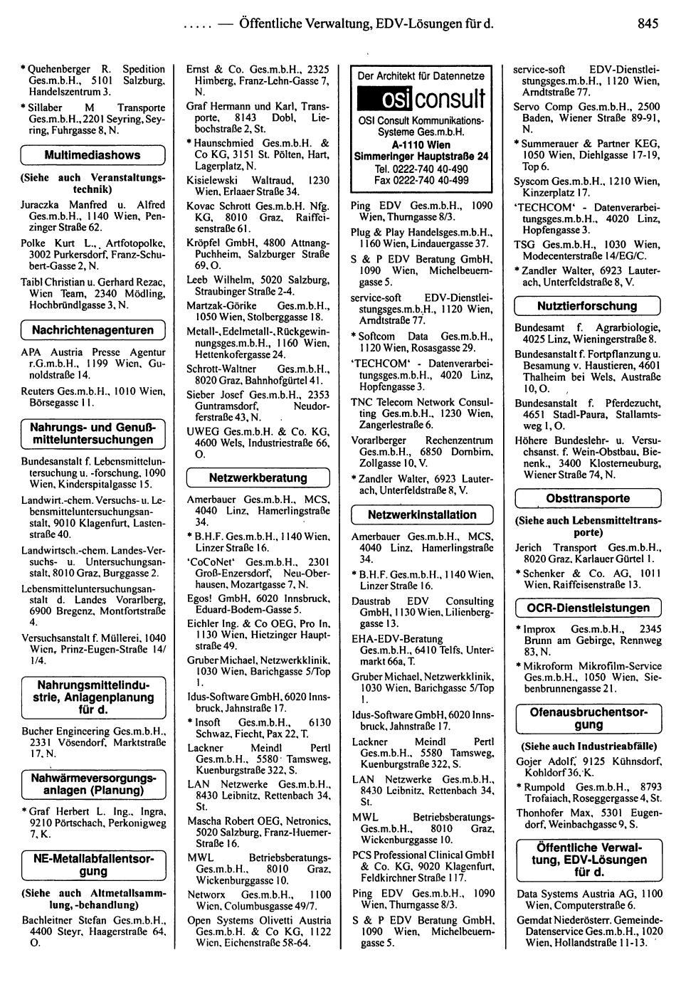 Dienstleistungs- und Behörden-Compass 1995/96 - Page 847