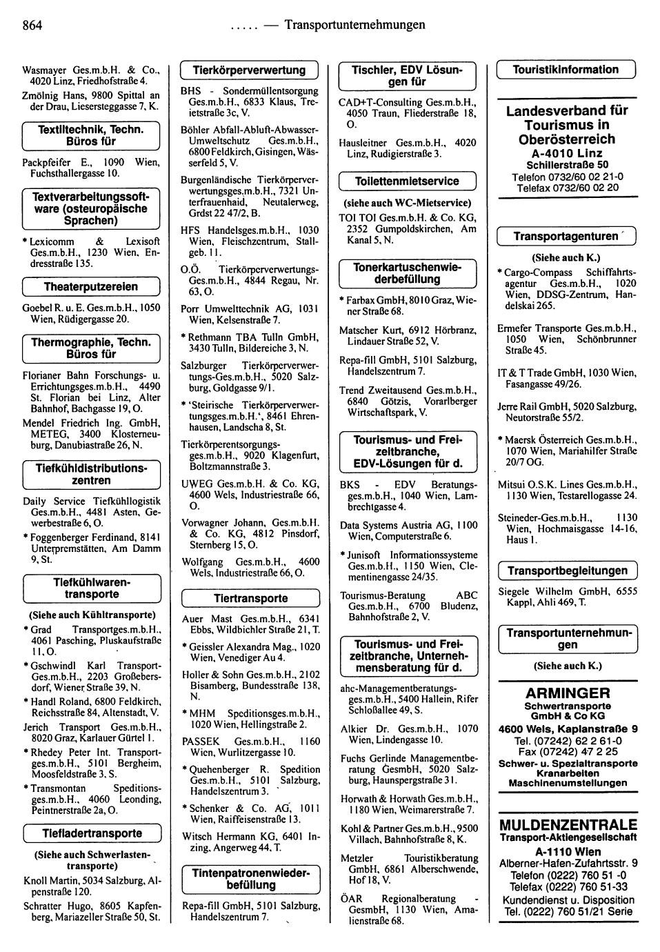 Dienstleistungs- und Behörden-Compass 1995/96 - Page 866