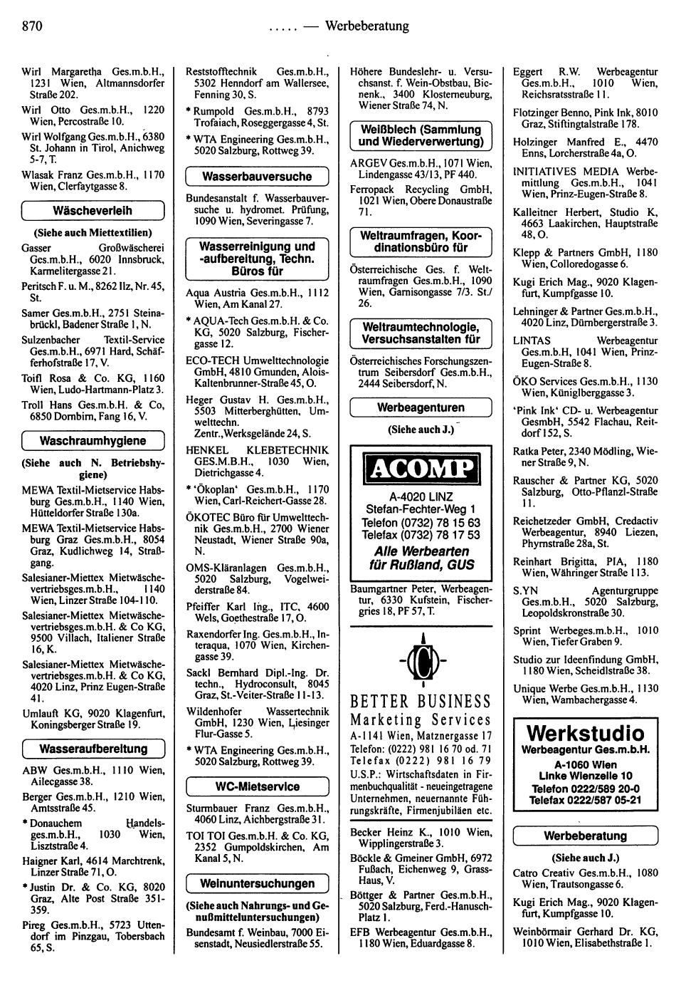 Dienstleistungs- und Behörden-Compass 1995/96 - Page 872