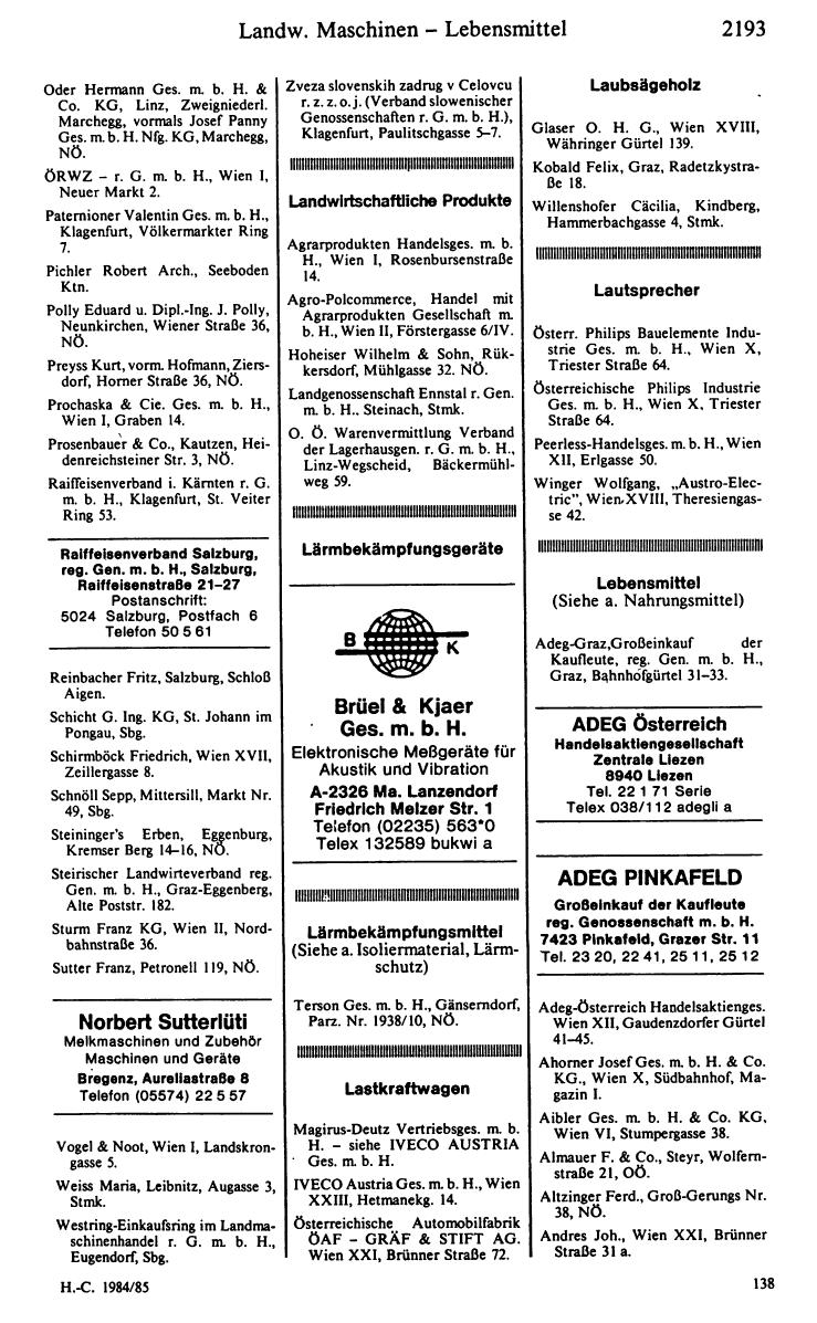 Handels-Compass 1984/85 - Page 2213