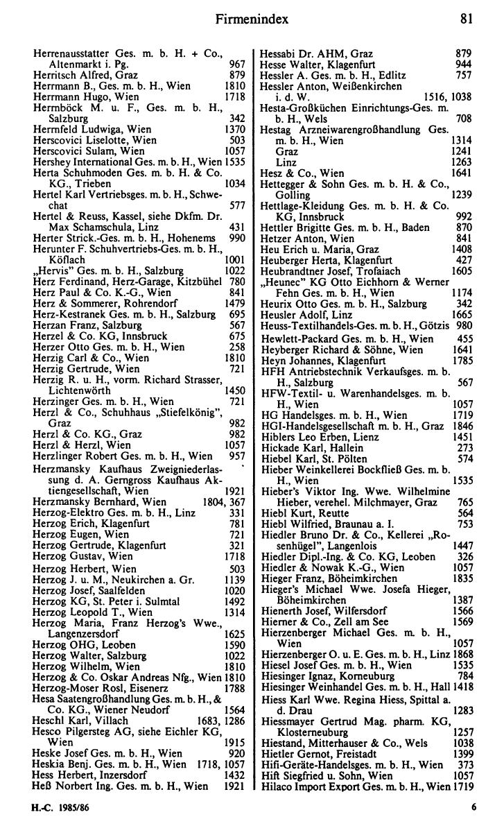 Handels-Compass 1985/86 - Page 97