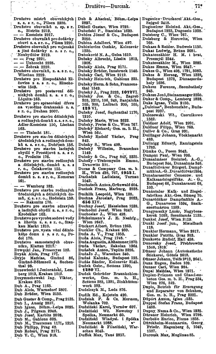 Industrie-Compass 1919, Band VI: Deutschösterreich, Tschechoslowakei, Polen, Ungarn, Jugoslawien - Seite 107