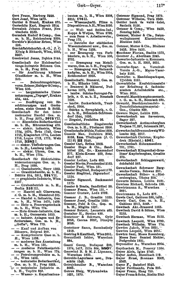Industrie-Compass 1919, Band VI: Deutschösterreich, Tschechoslowakei, Polen, Ungarn, Jugoslawien - Seite 153