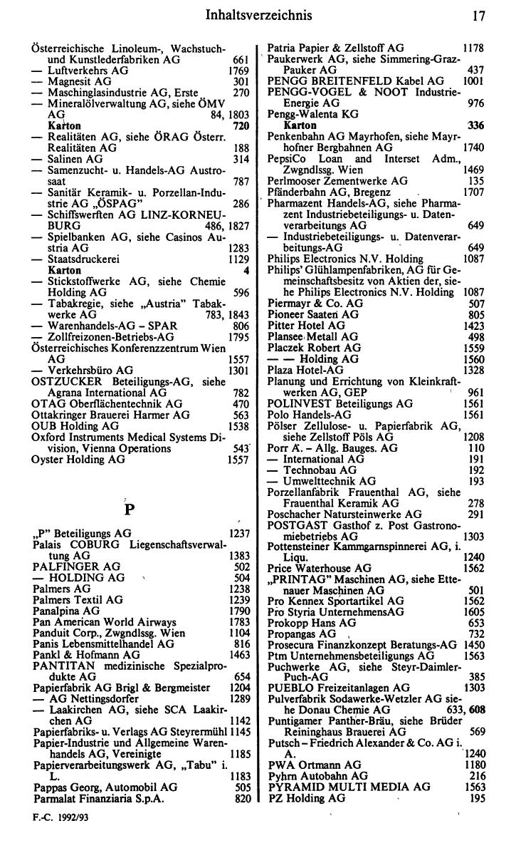 Inhaltsverzeichnis Compass 1992 - Seite 13