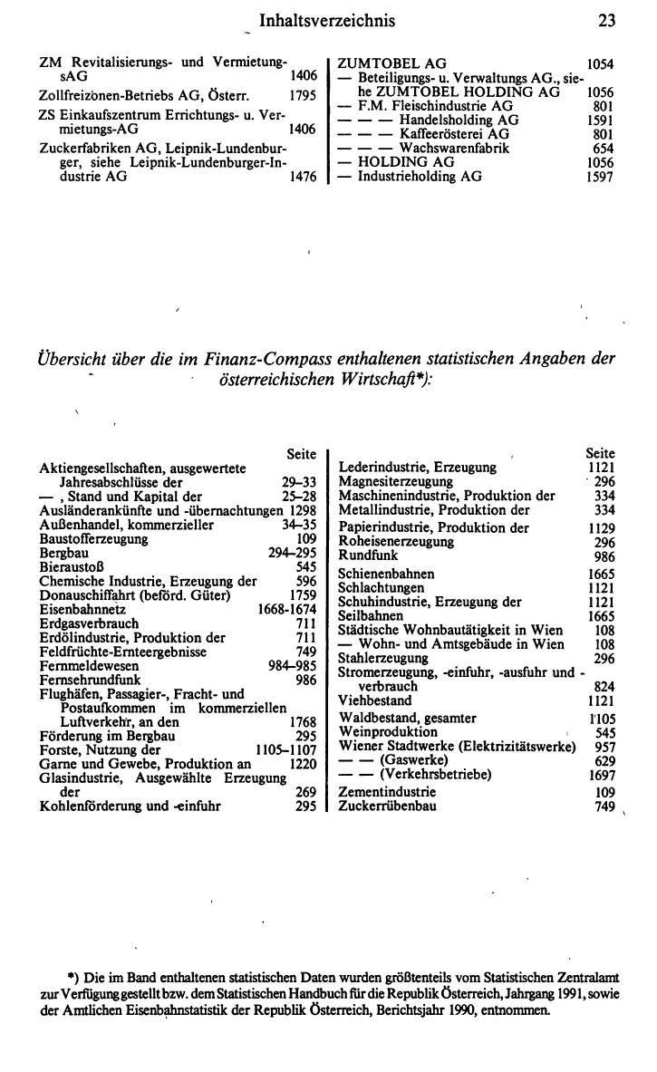 Inhaltsverzeichnis Compass 1992 - Page 19