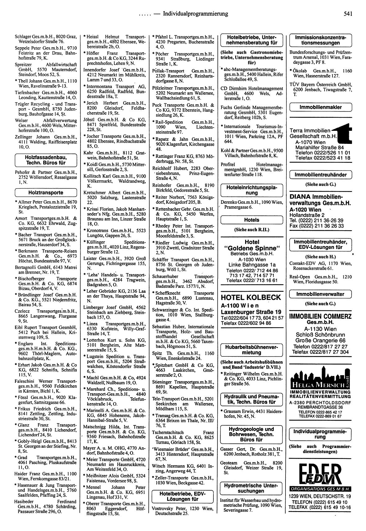 Dienstleistungs-Compass 1996/97 - Page 541