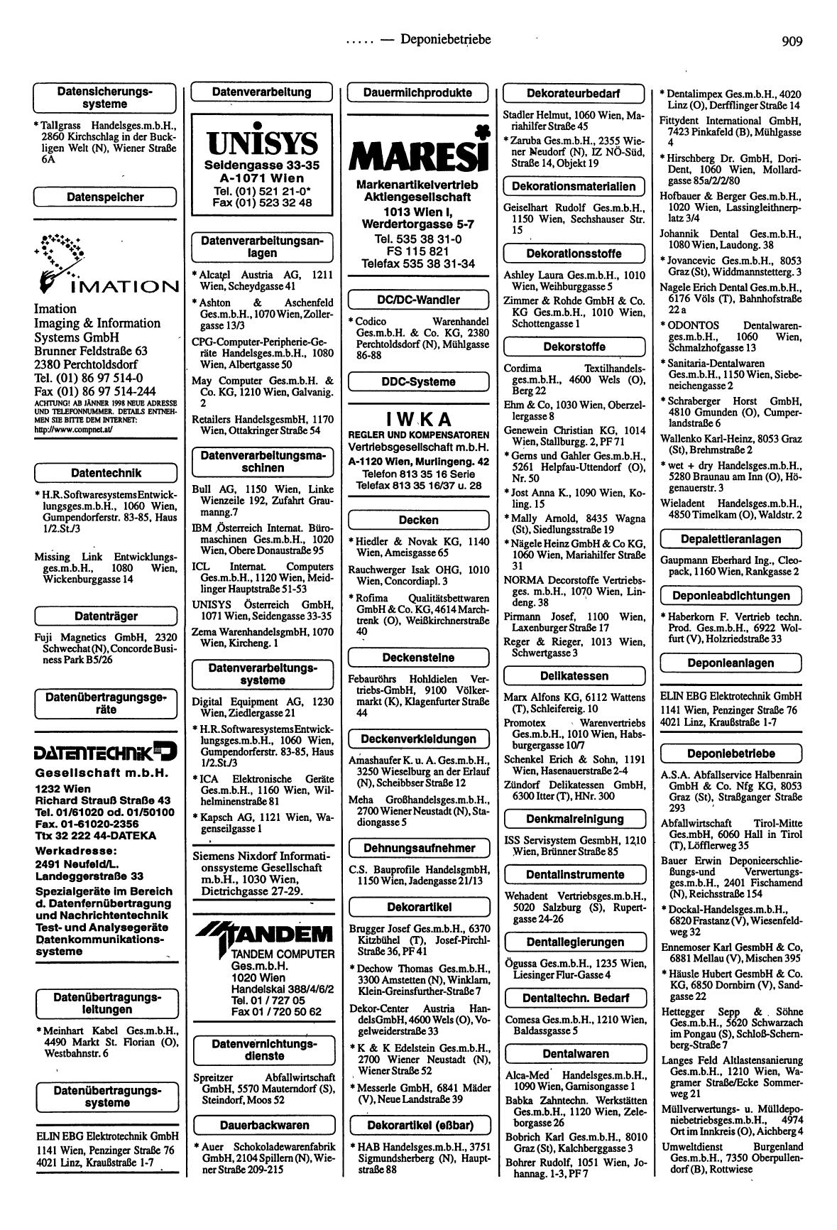 Handel- und Dienstleistungs-Compass 1997/98 - Page 905