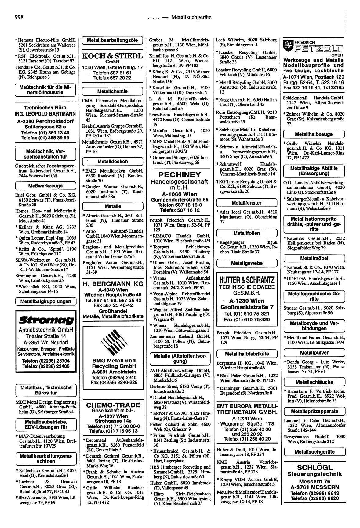 Handel- und Dienstleistungs-Compass 1997/98 - Page 994