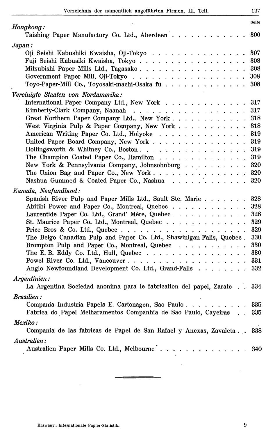 Internationale Papierstatistik 1925 - Seite 151