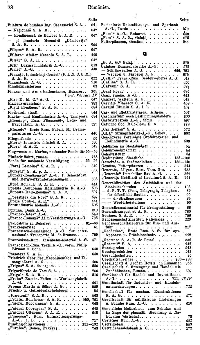 Compass. Finanzielles Jahrbuch 1944: Rumänien. - Seite 38