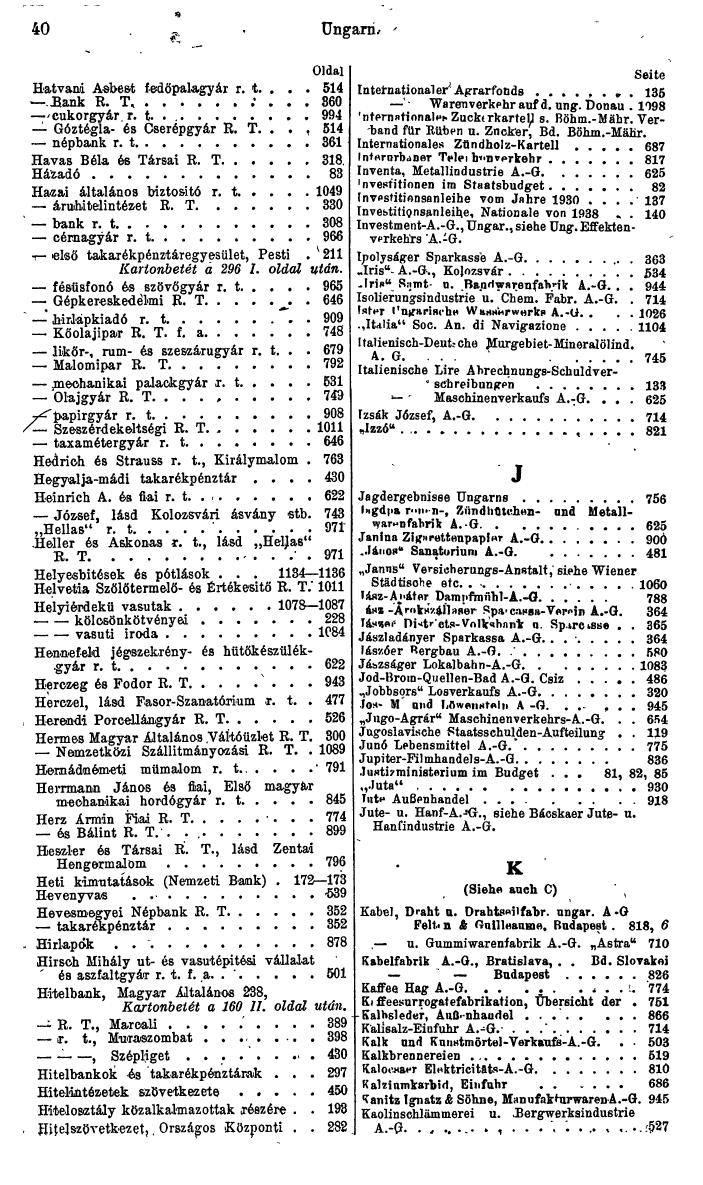 Compass. Finanzielles Jahrbuch 1944: Ungarn. - Seite 46