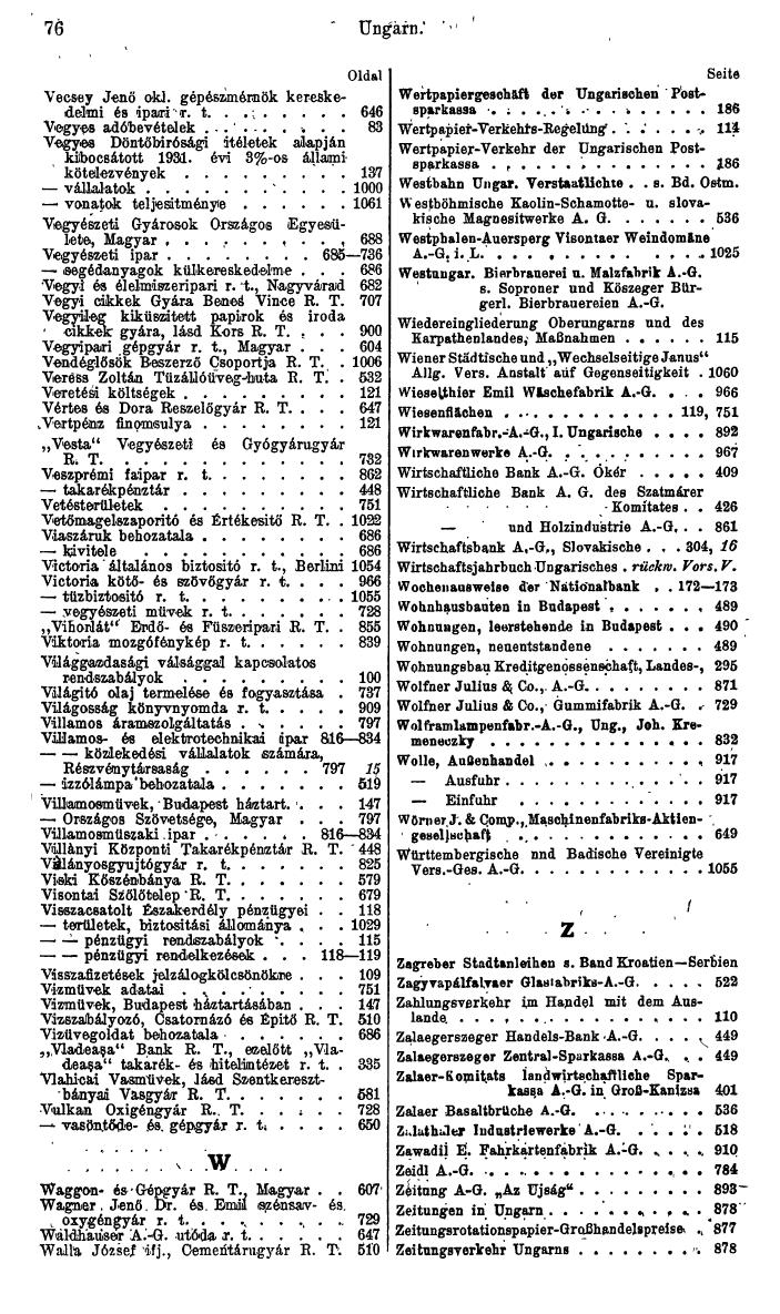 Compass. Finanzielles Jahrbuch 1944: Ungarn. - Seite 82