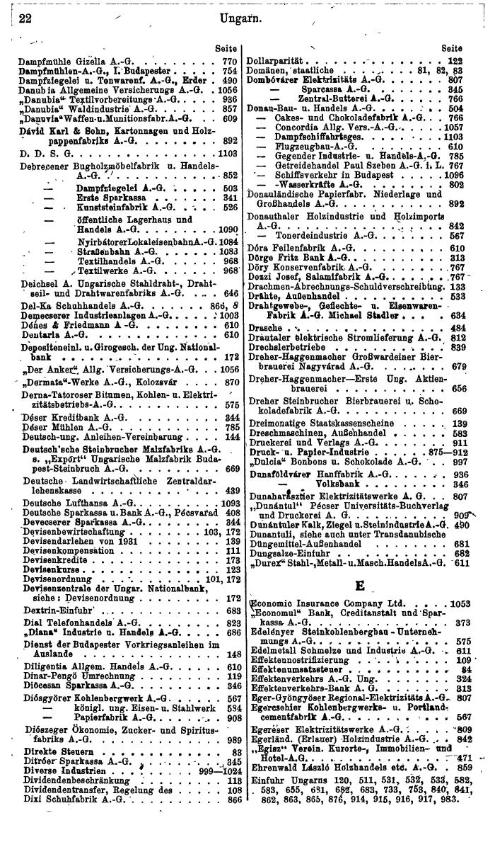 Compass. Finanzielles Jahrbuch 1945: Ungarn. - Seite 28