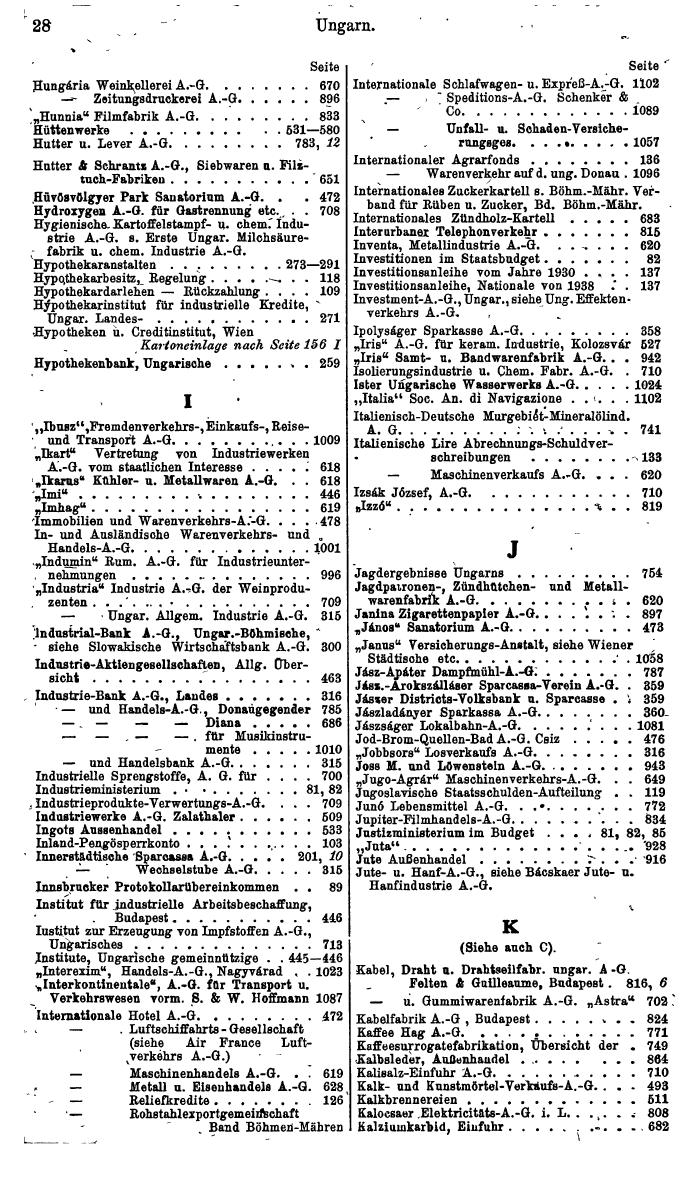 Compass. Finanzielles Jahrbuch 1945: Ungarn. - Seite 34