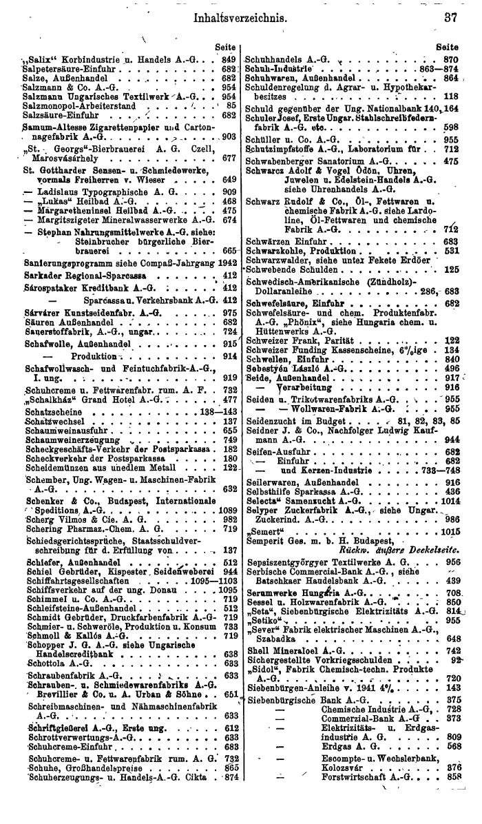 Compass. Finanzielles Jahrbuch 1945: Ungarn. - Seite 43