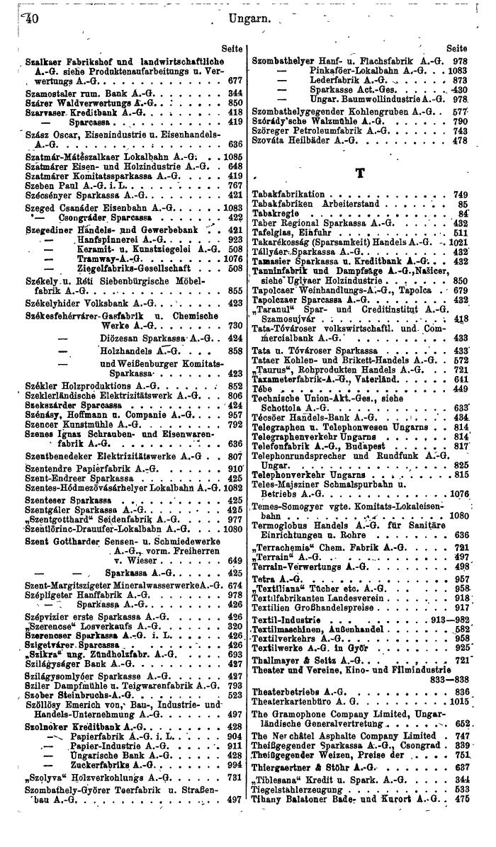 Compass. Finanzielles Jahrbuch 1945: Ungarn. - Seite 46