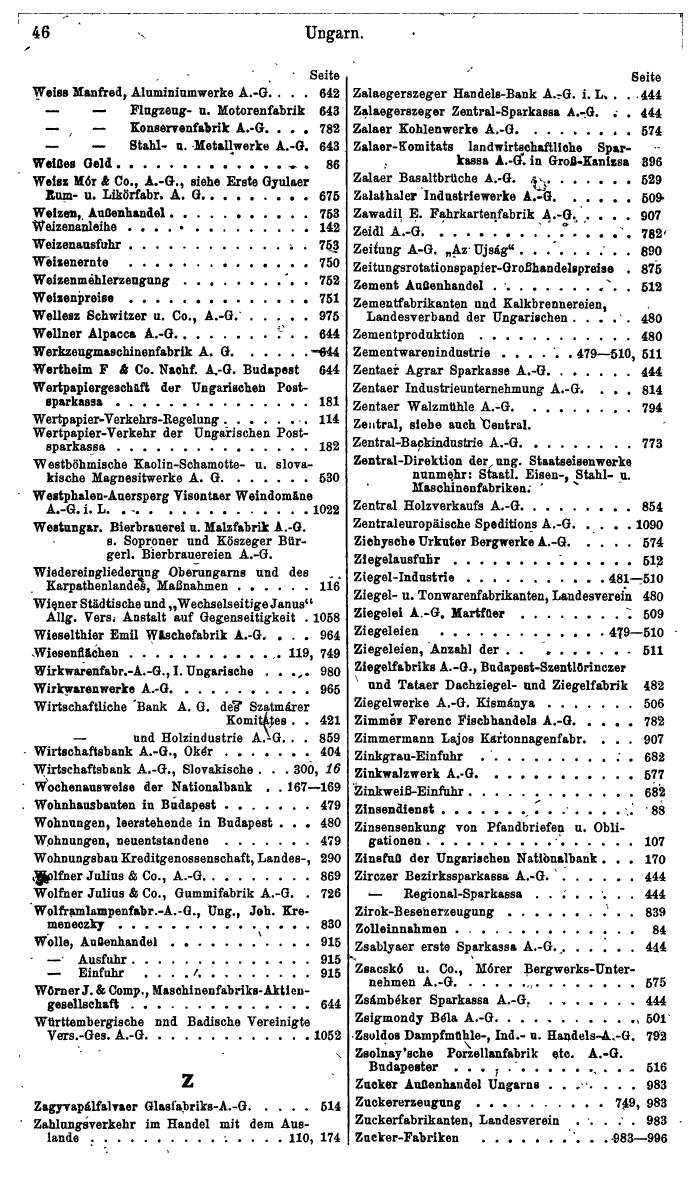 Compass. Finanzielles Jahrbuch 1945: Ungarn. - Seite 52