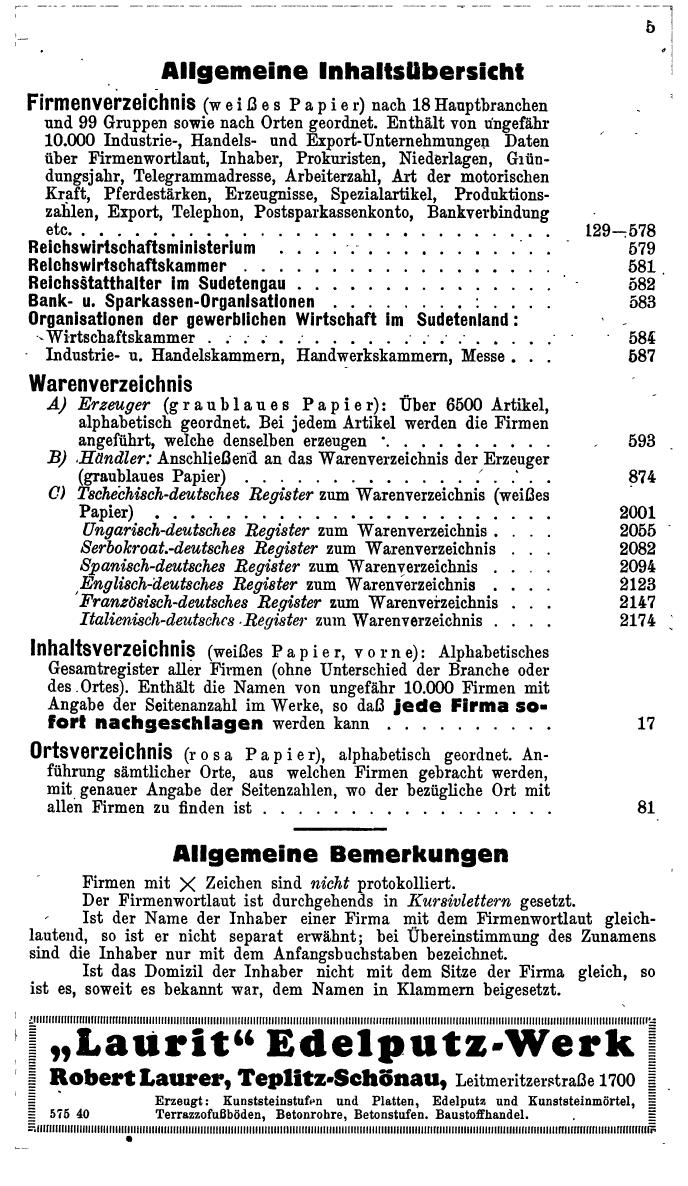 Compass. Kommerzielles Jahrbuch 1941: Sudetenland. - Seite 13