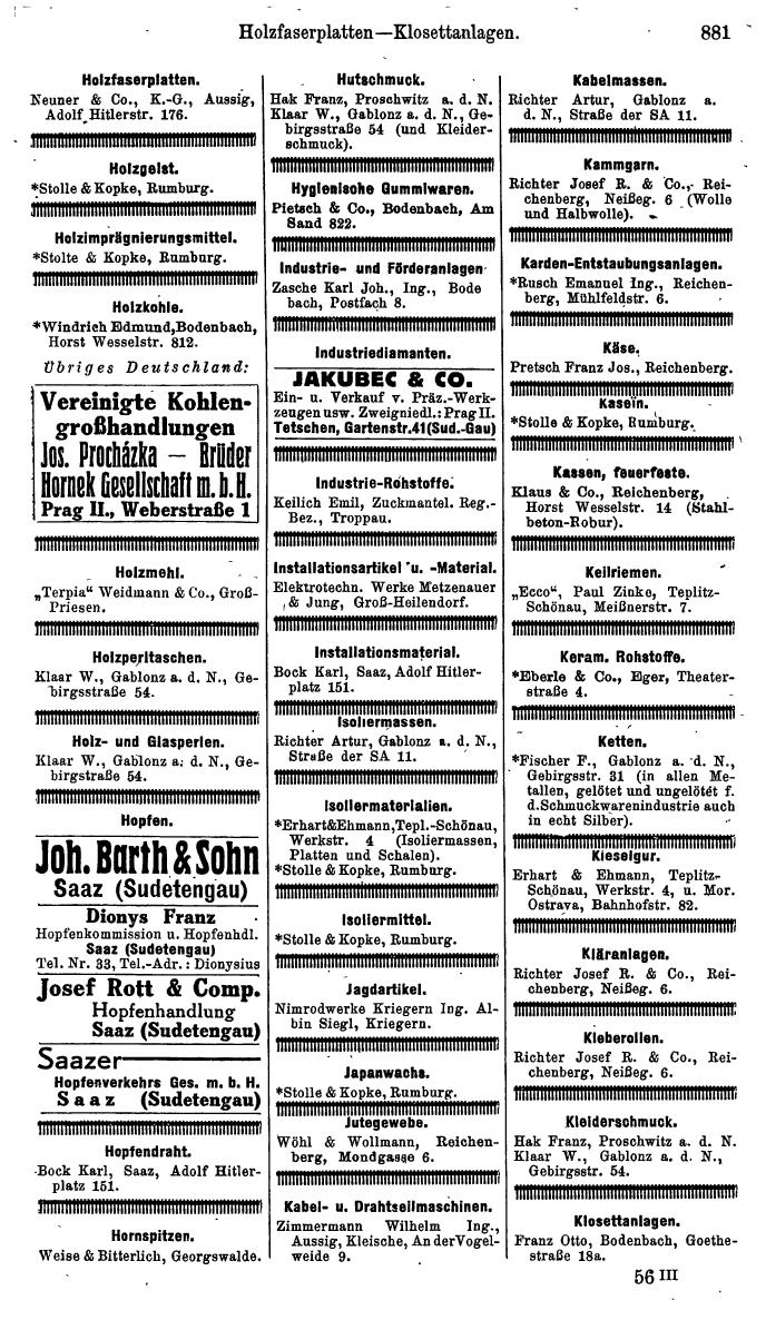Compass. Kommerzielles Jahrbuch 1941: Sudetenland. - Page 919