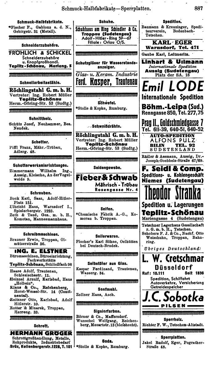 Compass. Kommerzielles Jahrbuch 1941: Sudetenland. - Page 925