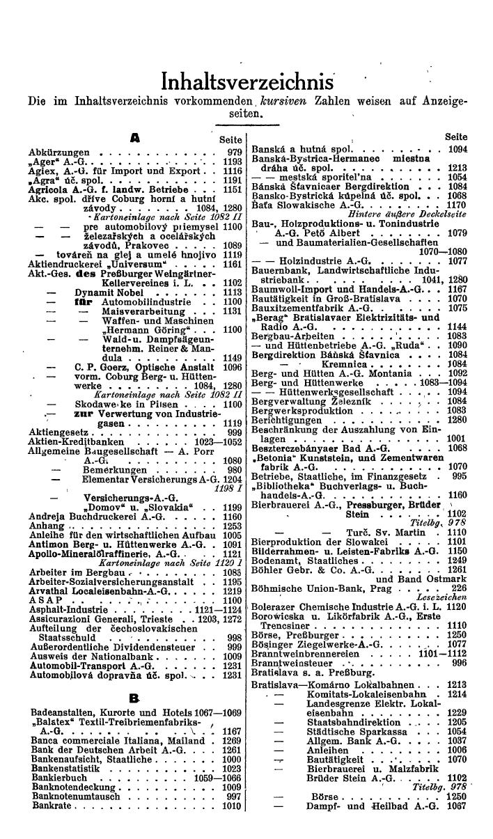 Compass. Finanzielles Jahrbuch 1942: Böhmen und Mähren, Slowakei. - Seite 1013