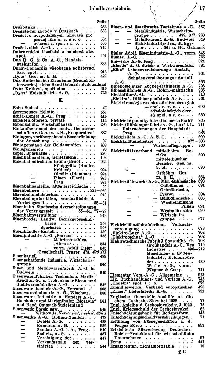 Compass. Finanzielles Jahrbuch 1942: Böhmen und Mähren, Slowakei. - Seite 23