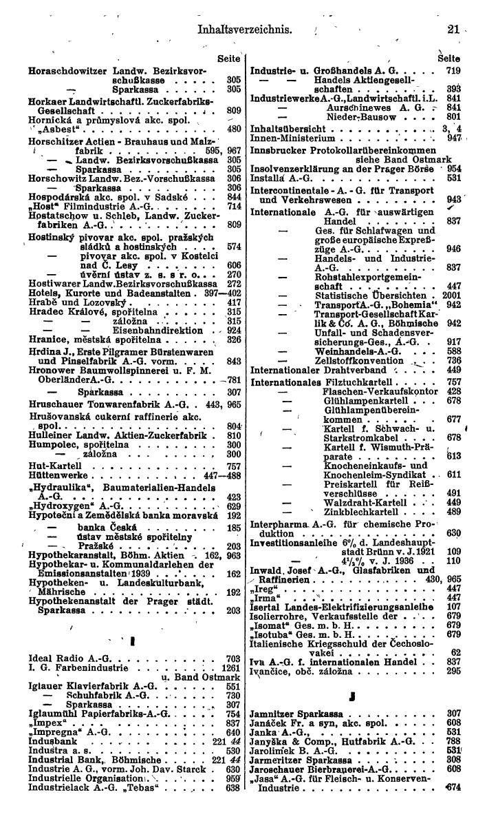 Compass. Finanzielles Jahrbuch 1942: Böhmen und Mähren, Slowakei. - Seite 27