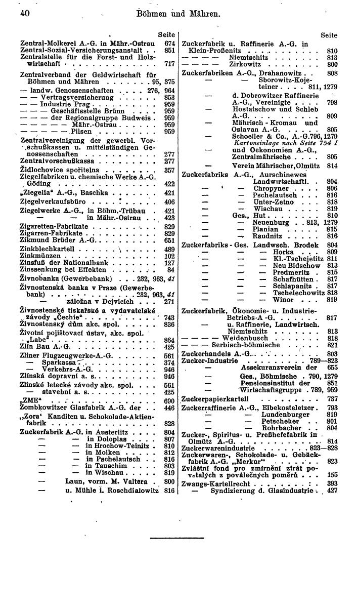 Compass. Finanzielles Jahrbuch 1942: Böhmen und Mähren, Slowakei. - Seite 46