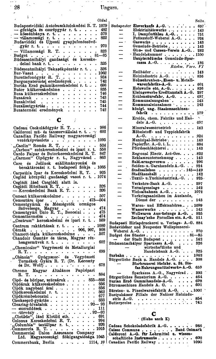 Compass. Finanzielles Jahrbuch 1942: Ungarn. - Seite 38