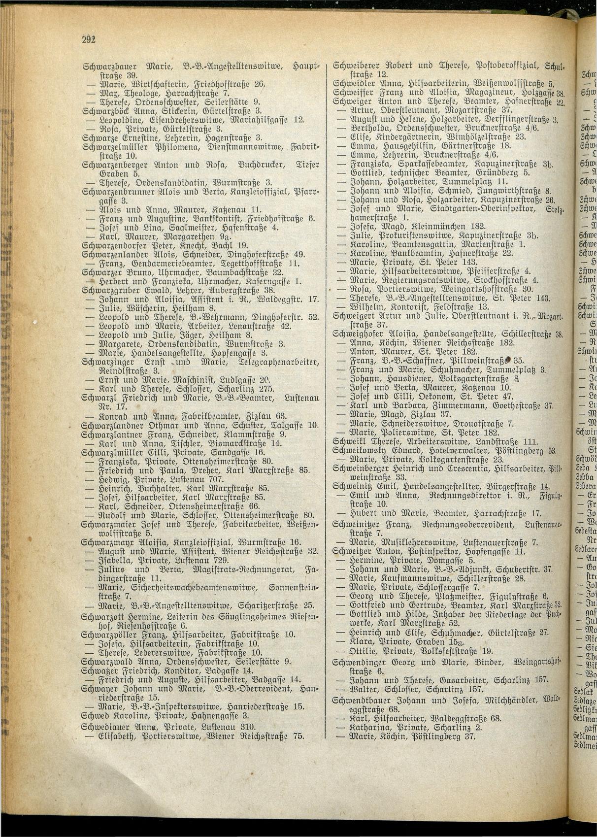 Amtliches Linzer Adreßbuch 1928 - Seite 294