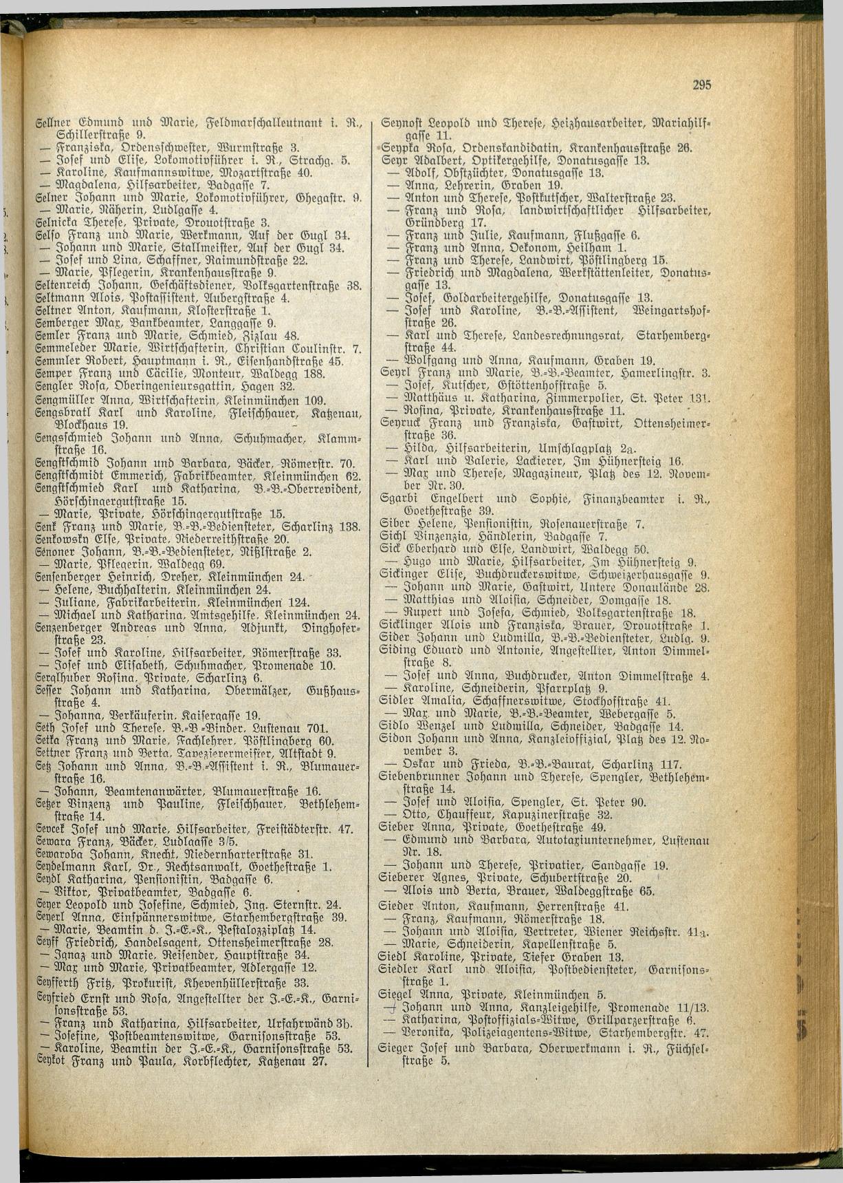 Amtliches Linzer Adreßbuch 1928 - Seite 297