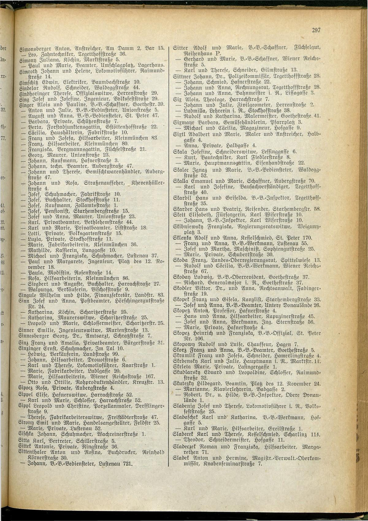 Amtliches Linzer Adreßbuch 1928 - Seite 299
