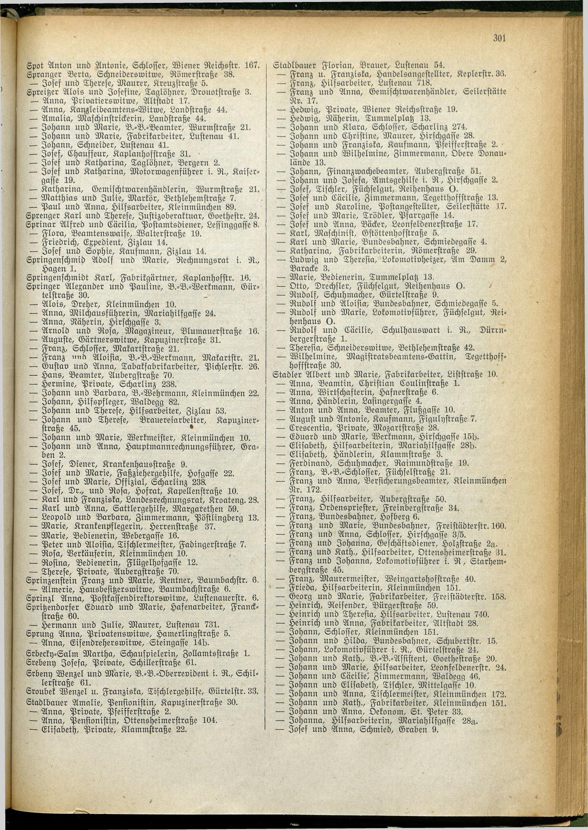 Amtliches Linzer Adreßbuch 1928 - Seite 303