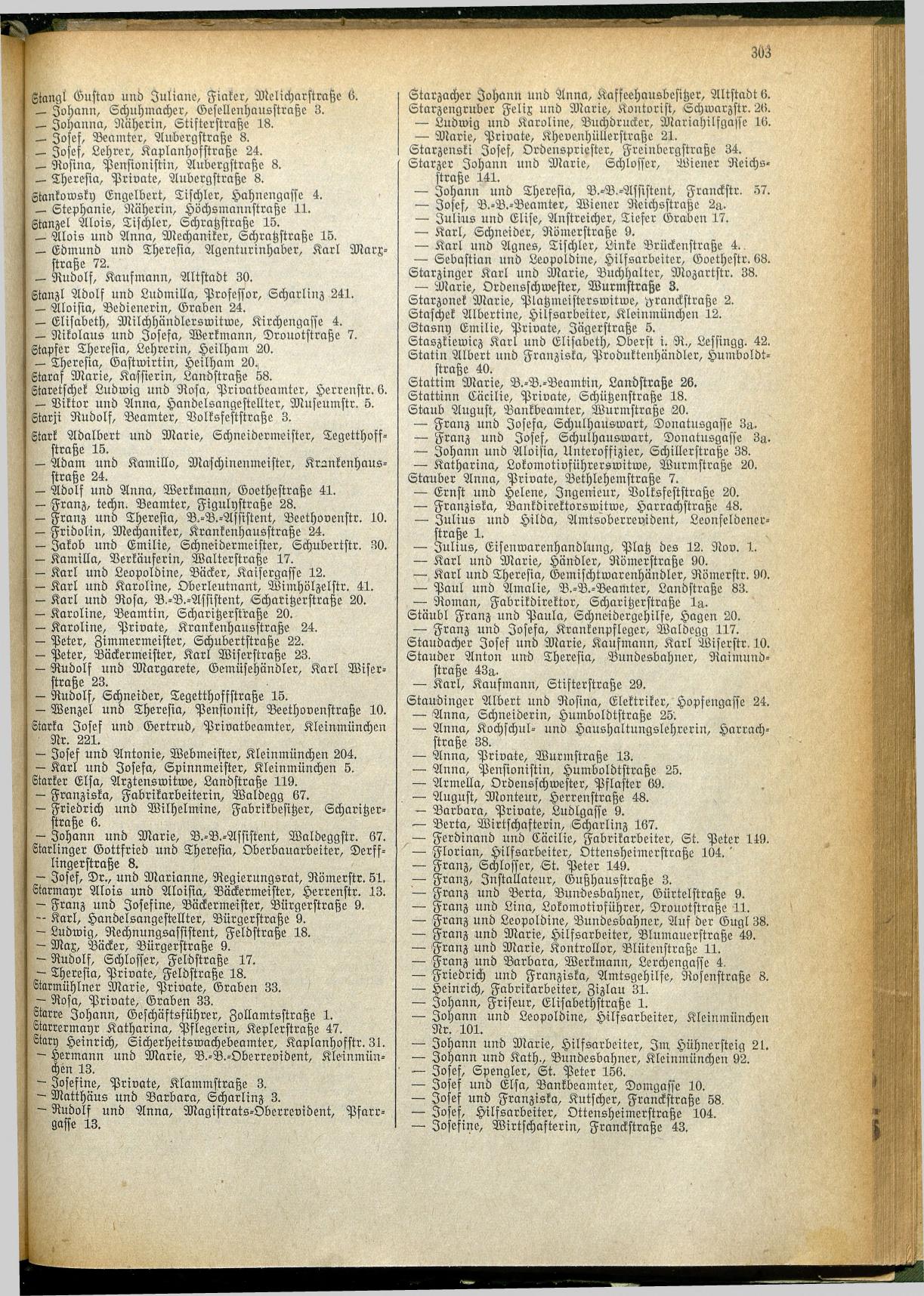 Amtliches Linzer Adreßbuch 1928 - Seite 305